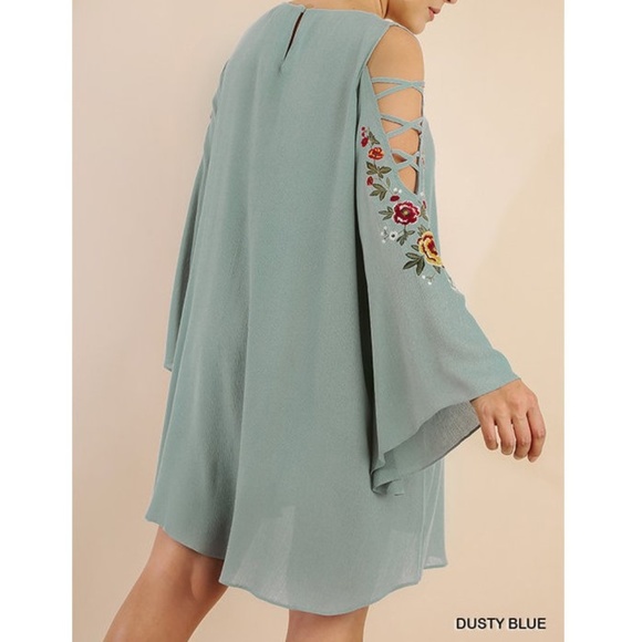 Umgee Plus Cutout Bell Sleeve Boho Tunic Dress - Picture 8 of 8